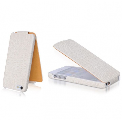 Купить Чехол Borofone Crocodile flip leather case для iPhone 5, имитация кожи крокодила (белый) в интернет-магазине Ravta – самая низкая цена