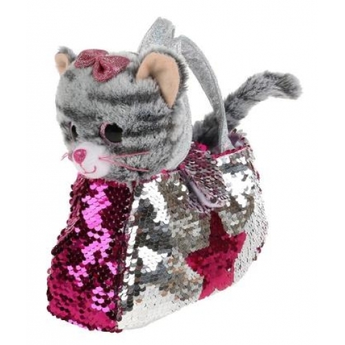Купить Мой питомец. Мягкая игрушка Кошка 17см в сумочке из пайеток в пак. арт.F80179-17B в интернет-магазине Ravta – самая низкая цена