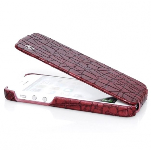 Купить Кожаный чехол HOCO Knight leather case для iPhone 5 (бордо) в интернет-магазине Ravta – самая низкая цена