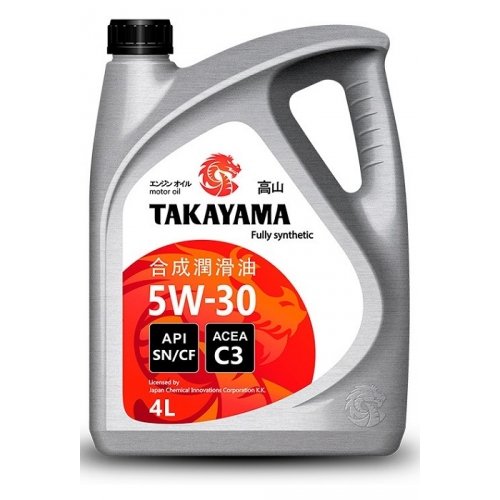 Купить Масло моторное TAKAYAMA SAE 5W-30, API SN/CF C3 (4л) пластик в интернет-магазине Ravta – самая низкая цена