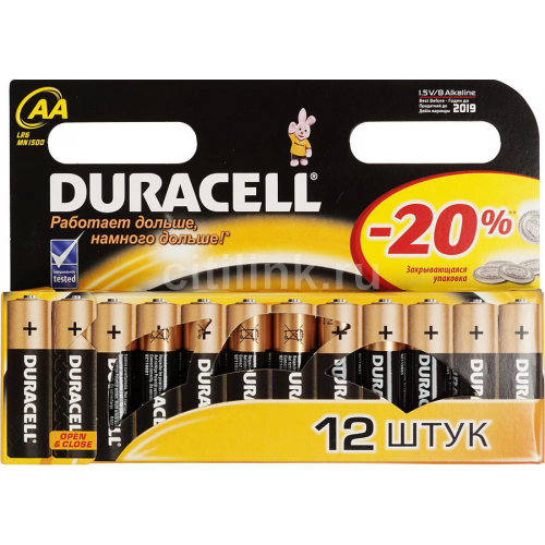 Купить Батарея Duracell LR6-12BL Basic AA 12шт в интернет-магазине Ravta – самая низкая цена