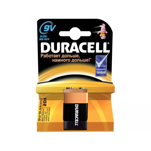 Купить Батарея Duracell 6LR61-1BL Basic 9V 1шт в интернет-магазине Ravta – самая низкая цена