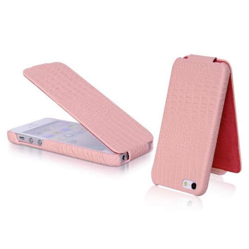 Купить Чехол Borofone Crocodile flip leather case для iPhone 5, имитация кожи крокодила (нежно-розовый) в интернет-магазине Ravta – самая низкая цена
