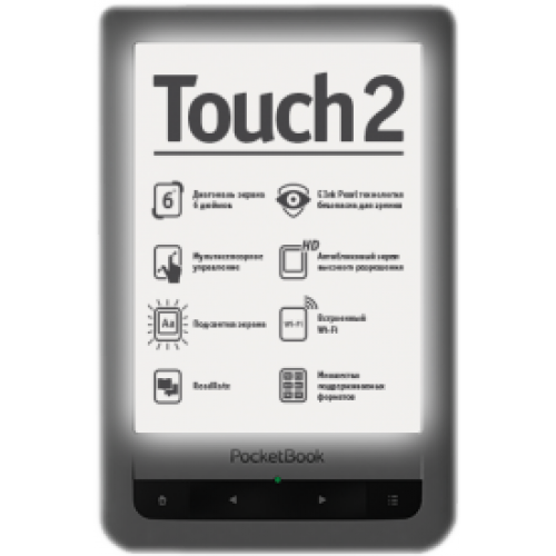Купить Электронная книга PocketBook Touch 2 (серебристый) в интернет-магазине Ravta – самая низкая цена