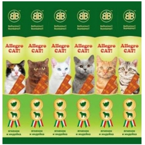 Купить B&B Allegro Колбаски для кошек с ягненком и индейкой, 6шт (36449) в интернет-магазине Ravta – самая низкая цена