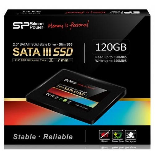 Купить Жесткий диск SSD SILICON POWER S55 SP120GBSS3S55S25 120GB SSD SATA2.5" в интернет-магазине Ravta – самая низкая цена