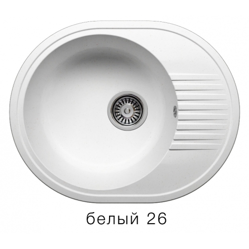 Купить Мойка для кухни под мрамор Полигран-М F 22 (белый, цвет №26) в интернет-магазине Ravta – самая низкая цена