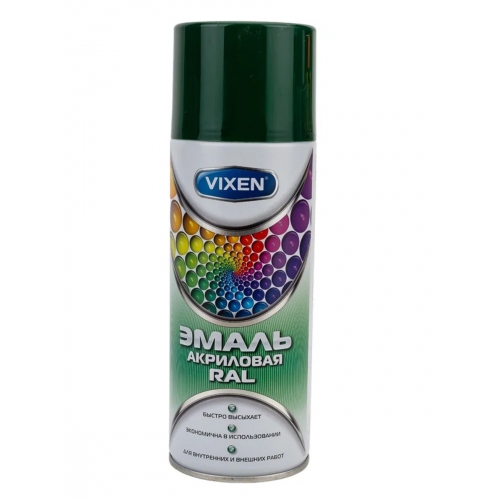 Купить Эмаль акриловая RAL, зеленый мох (RAL 6005), аэрозоль 520 мл VIXEN VX36005 в интернет-магазине Ravta – самая низкая цена