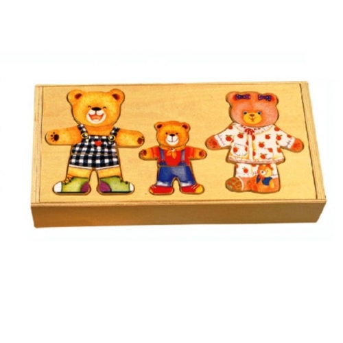 Купить Развивающая деревянная игра-пазл "3 мишки" арт.A79654-W1335-R в интернет-магазине Ravta – самая низкая цена