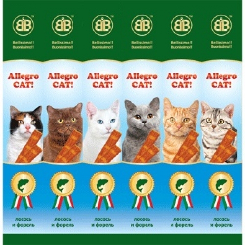 Купить B&B Allegro Колбаски для кошек с лососем и форелью, 6шт (36451) в интернет-магазине Ravta – самая низкая цена