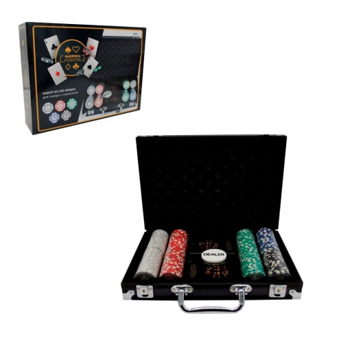 Купить Фабрика Покера: Набор из 200 фишек для покера с номиналом в кейсе (цвет в ассорт.) арт.CPPS200B в интернет-магазине Ravta – самая низкая цена