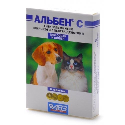 Купить Агроветзащита Альбен С От глистов для собак и кошек, 6таб. АВ17 в интернет-магазине Ravta – самая низкая цена