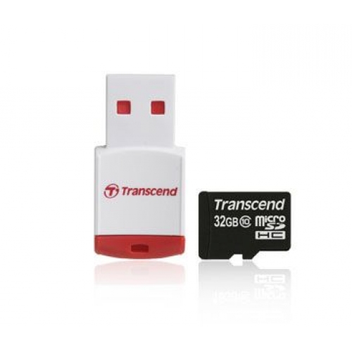 Купить Карта памяти Transcend Micro SDHC Card 32GB Class 10 w/reader (TS32GUSDHC10-P3) в интернет-магазине Ravta – самая низкая цена