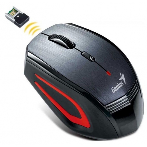 Купить Мышь Genius NX-6550 серый/красный оптическая (1200dpi) беспроводная USB для ноутбука (3but) в интернет-магазине Ravta – самая низкая цена