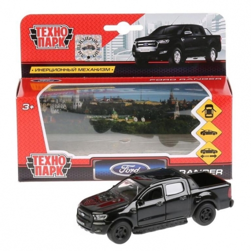 Купить Технопарк. Модель "Ford Ranger. Пикап" арт.SB-18-09-FR-N(BL) 12см черный откр. двери, инерц. в интернет-магазине Ravta – самая низкая цена