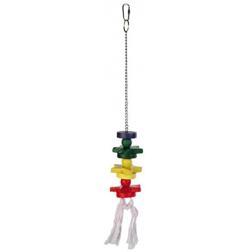 Купить Игрушка для попугая деревянная с верёвк., на цепочке, 30 см в интернет-магазине Ravta – самая низкая цена