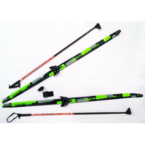 Купить Лыжный комплект п/пл INDIGO CLASSIC 1,8м лыжи, 75 кр, палки, стяжки 75 кр, п, 1.8 Зеленый в интернет-магазине Ravta – самая низкая цена