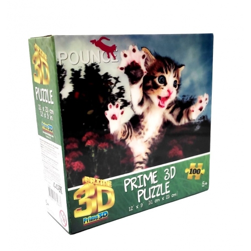 Купить Пазл Super 3D 100 арт.13568 "Пушистый охотник" 5+ в интернет-магазине Ravta – самая низкая цена