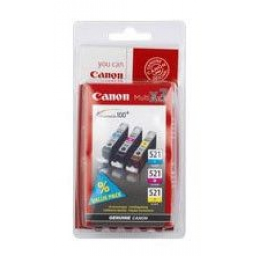Купить Картриджи струйные Canon CLI-521 2934B010 голубой+пурпурный+желтый для PIXMA MP540/620/630/980 в интернет-магазине Ravta – самая низкая цена