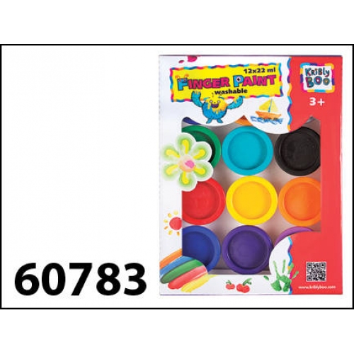 Купить Kribly Boo. Пальчиковые краски арт.60783 "12 цветов" по 22 мл. в интернет-магазине Ravta – самая низкая цена