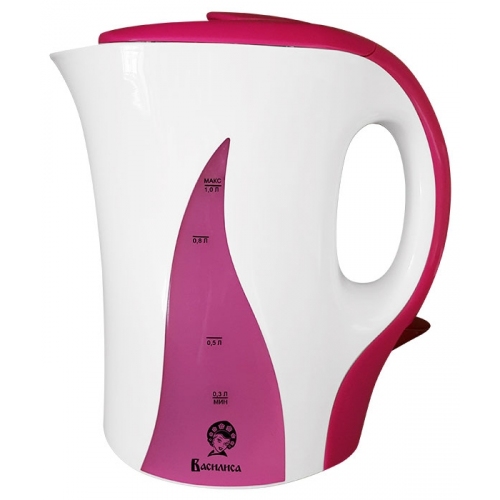 Купить Чайник Василиса Т12-1100 белый с розовым 1,0л, 1100Вт в интернет-магазине Ravta – самая низкая цена