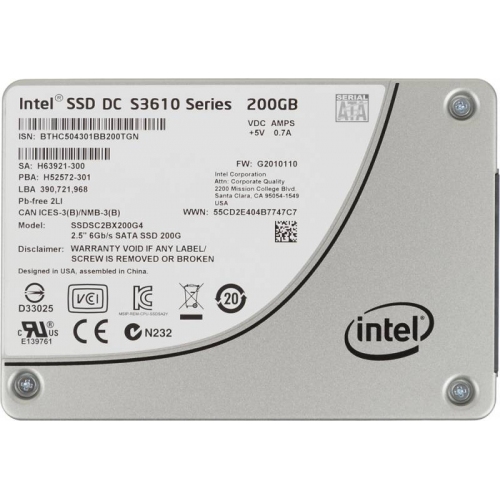 Купить Накопитель SSD Intel Original SATA III 200Gb SSDSC2BX200G401 S3610 Series 2.5" в интернет-магазине Ravta – самая низкая цена