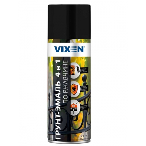 Купить Грунт-эмаль по ржавчине 4 в 1 VIXEN VX519005 черный янтарь (RAL9005) в интернет-магазине Ravta – самая низкая цена