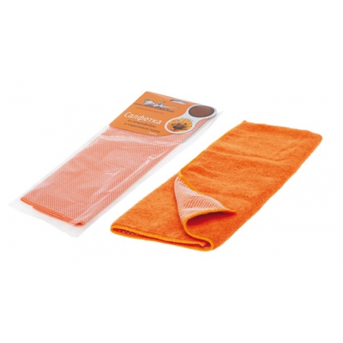 Купить Салфетка Airline из микрофибры и коралловой ткани оранжевая (35*40 см)  (AB-A-04) в интернет-магазине Ravta – самая низкая цена