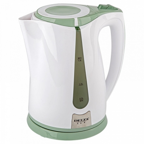 Купить Чайник DELTA LUX DL-1015 бел с зеленым 2200 вт,1.8 л в интернет-магазине Ravta – самая низкая цена