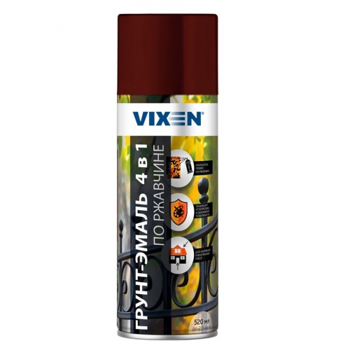 Купить Грунт-эмаль по ржавчине 4 в 1 VIXEN VX513005 винно-красный (RAL3005) в интернет-магазине Ravta – самая низкая цена