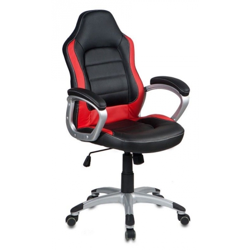 Купить Кресло руководителя Бюрократ CH-825S/Black+Rd черный красный искусственная кожа (пластик серебро) в интернет-магазине Ravta – самая низкая цена