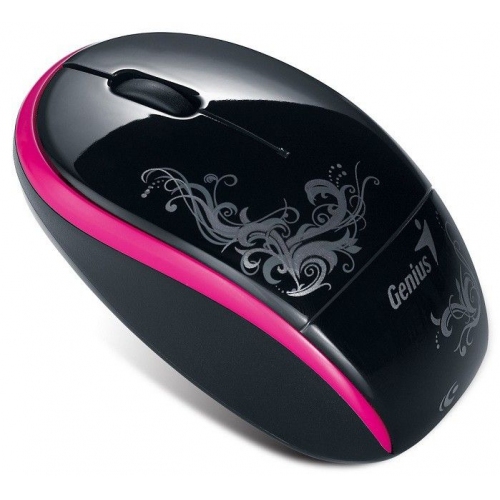 Купить Мышь Genius Traveler 9000 Tattoo оптическая (1200dpi) беспроводная USB (2but) (черный/розовый) в интернет-магазине Ravta – самая низкая цена