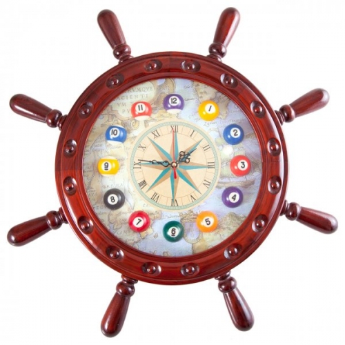 Купить Часы настенные "Штурвал" 50 см x 50 см, деревянные в интернет-магазине Ravta – самая низкая цена