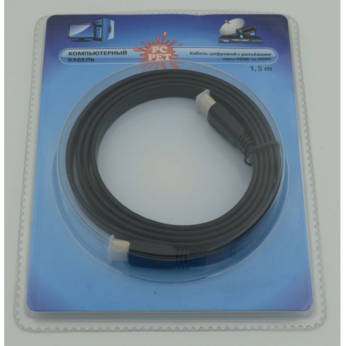 Купить Кабель Цифровой аудио-видео PC PET Cable Video HDMI FLAT ver1.3, 1.5m в интернет-магазине Ravta – самая низкая цена