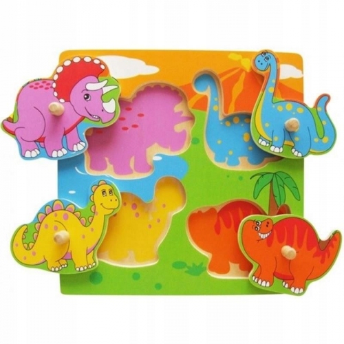 Купить VIGA. 59565 Пазл для малышей "Динозавры"4 детали,в пленке в интернет-магазине Ravta – самая низкая цена