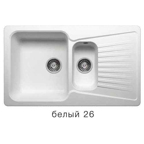 Купить Мойка для кухни под мрамор Полигран-М F 18 (белый, цвет №26) в интернет-магазине Ravta – самая низкая цена
