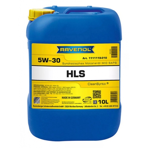 Купить Масло моторное RAVENOL HLS 5W-30 синтетическое 10л в интернет-магазине Ravta – самая низкая цена