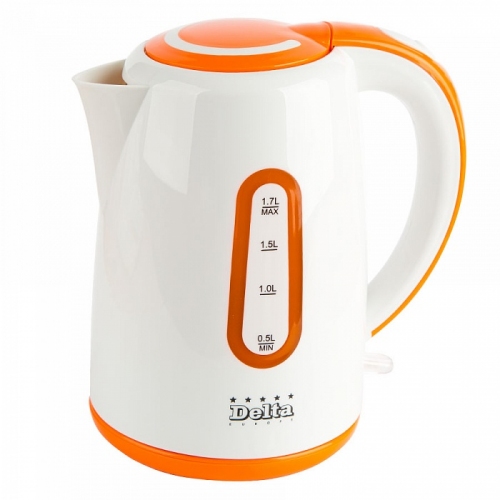 Купить Чайник DELTA DL-1080 белый с абрикосовым 2200 Вт,1,7 л в интернет-магазине Ravta – самая низкая цена