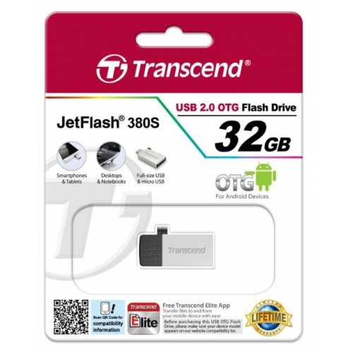 Купить Флеш диск USB Transcend JetFlash 380S 32G USB OTG в интернет-магазине Ravta – самая низкая цена