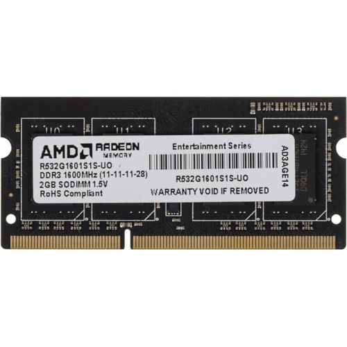 Купить Память SO-DDR3 2Gb 1600MHz AMD (R532G1601S1S-UO) OEM blue в интернет-магазине Ravta – самая низкая цена
