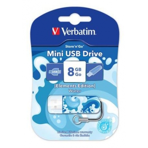 Купить Флеш диск Verbatim Store n Go Mini elements edition 8Gb USB2.0 (water) в интернет-магазине Ravta – самая низкая цена
