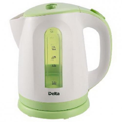 Купить Чайник DELTA  DL-1326 белый с зеленым в интернет-магазине Ravta – самая низкая цена