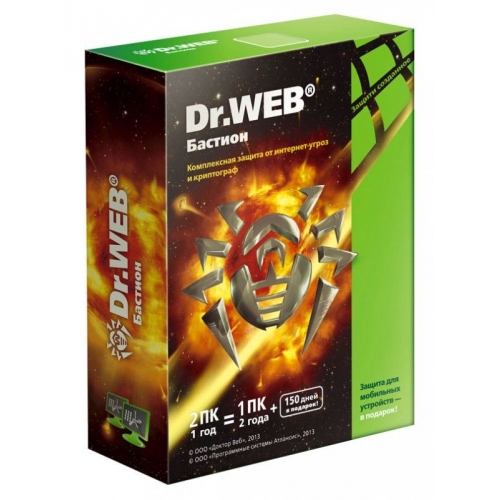Купить ПО Dr.Web Security Space PRO + криптограф Atlansys Bastion 2 ПК на 12 мес, BOX (BHW-BR-12M-2-A3) в интернет-магазине Ravta – самая низкая цена