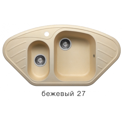 Купить Мойка для кухни под мрамор Полигран-М F 14 (бежевый, цвет №27) в интернет-магазине Ravta – самая низкая цена