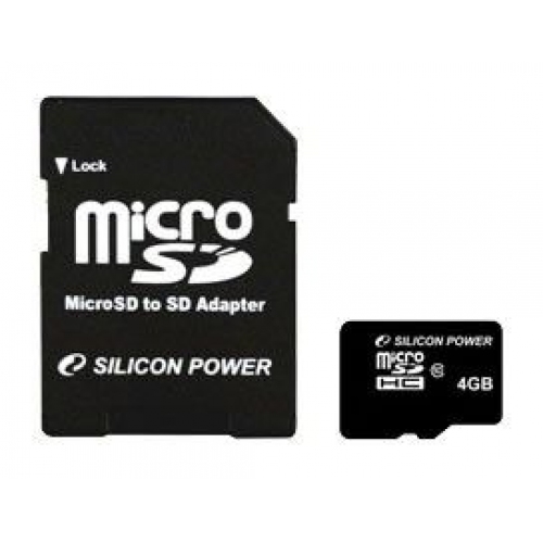 Купить Флеш карта microSDHC 4Gb Class10 Silicon Power SP004GBSTH010V10-SP + adapter в интернет-магазине Ravta – самая низкая цена