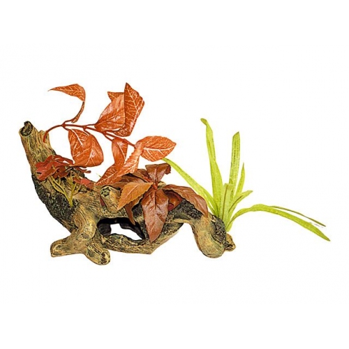 Купить Декор "Коряга с растениями", 22.5х17.5 см, полирез. в интернет-магазине Ravta – самая низкая цена