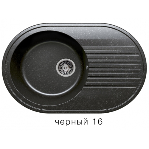 Купить Мойка для кухни под мрамор Полигран-М F 16 (черный, цвет №16) в интернет-магазине Ravta – самая низкая цена