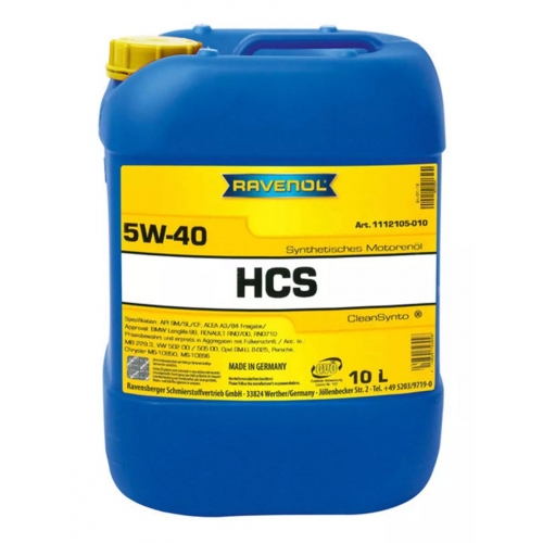 Купить Моторное масло RAVENOL HCS SAE 5W-40 синтетическое 10л в интернет-магазине Ravta – самая низкая цена