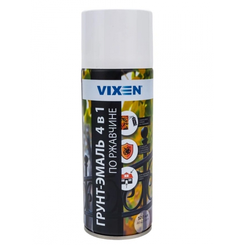 Купить Грунт-эмаль по ржавчине 4 в 1 VIXEN VX-519003 сигнальный белый (RAL9003) аэрозоль 520мл в интернет-магазине Ravta – самая низкая цена