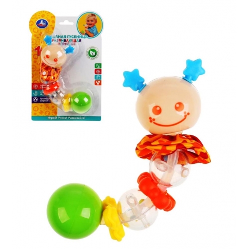Купить Умка. Развивающая игрушка "Гусеничка" с текстильными элементами на блистере арт.B500BU-R-D1 в интернет-магазине Ravta – самая низкая цена